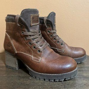 Bullboxer Carmen Bootie Women's 8 Brown Leather Stacked Heel